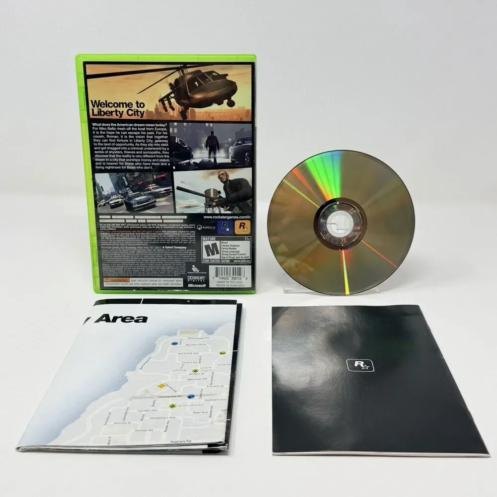 Grand Theft Auto IV GTA 4 Microsoft Xbox 360 Rockstar Complete CIB Map Tested
